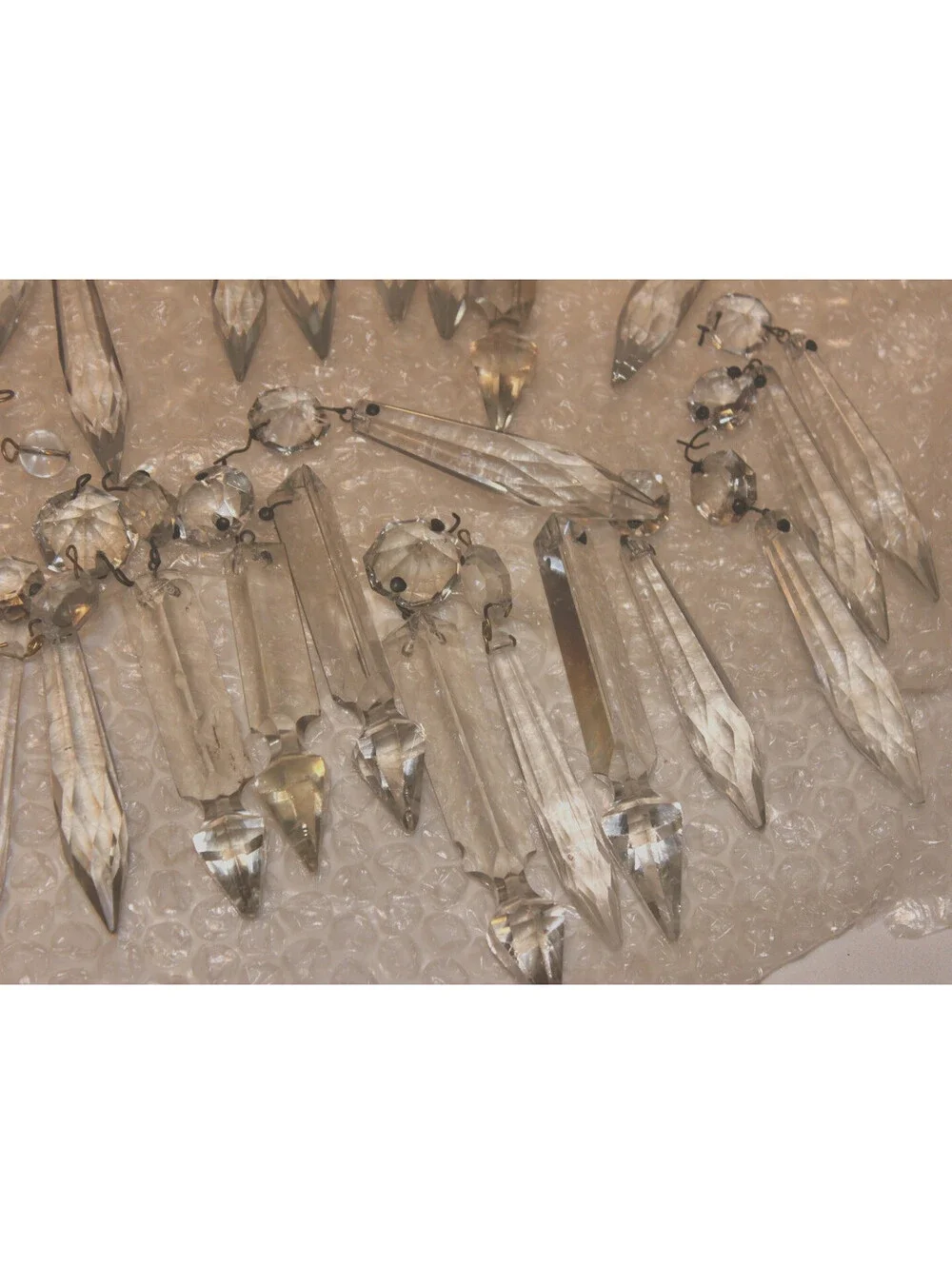 59 Vintage Chandelier Crystal Prisms Drops Octagons Lamp Parts Restoration Lot